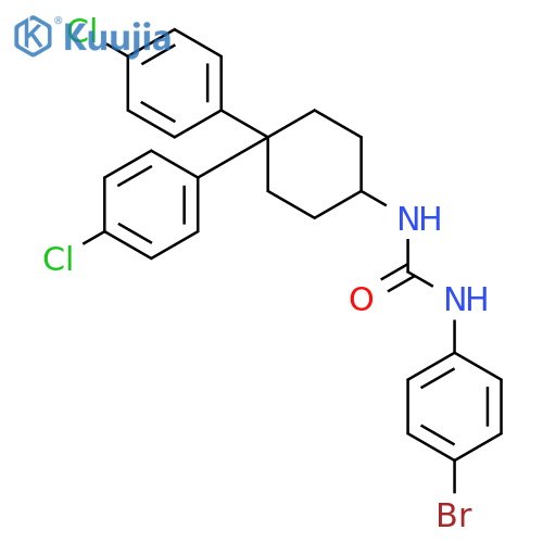 Urea, N-[4,4-bis(4-chlorophenyl)cyclohexyl]-N'-(4-bromophenyl)- structure