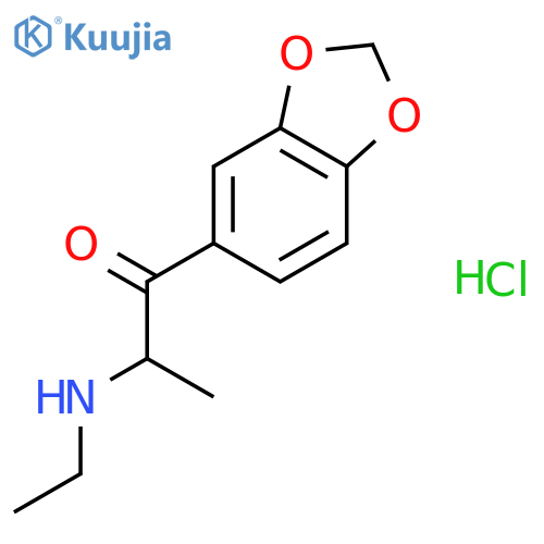 1-(1,3-benzodioxol-5-yl)-2-(ethylamino)-1-propanone Hydrochloride (1:1) structure