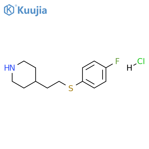 4-{2-(4-fluorophenyl)sulfanylethyl}piperidine hydrochloride structure