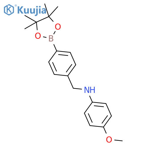 4-Methoxy-N-(4-(4,4,5,5-tetramethyl-1,3,2-dioxaborolan-2-yl)benzyl)aniline structure