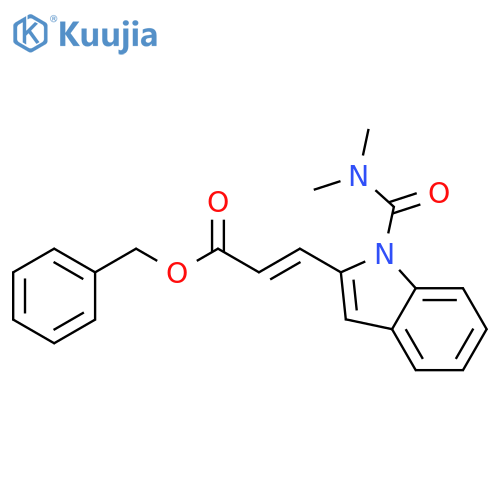 2-Propenoic acid, 3-[1-[(dimethylamino)carbonyl]-1H-indol-2-yl]-, phenylmethyl ester, (2E)- structure