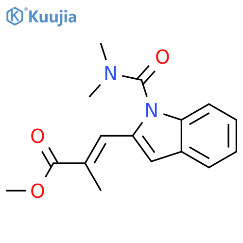 2-Propenoic acid, 3-[1-[(dimethylamino)carbonyl]-1H-indol-2-yl]-2-methyl-, methyl ester, (2E)- structure