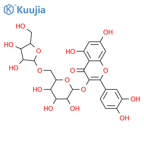 Quercetin 3-glycosides; Diglycosides, 3-O-[α-L-Arabinofuranosyl-(1→6)-β-D-galactopyranoside] structure