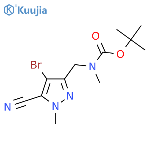 Tert-butyl N-[(4-bromo-5-cyano-1-methylpyrazol-3-yl)methyl]-N-methylcarbamate structure