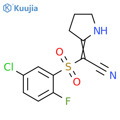 2-(5-chloro-2-fluorobenzenesulfonyl)-2-[(2E)-pyrrolidin-2-ylidene]acetonitrile structure