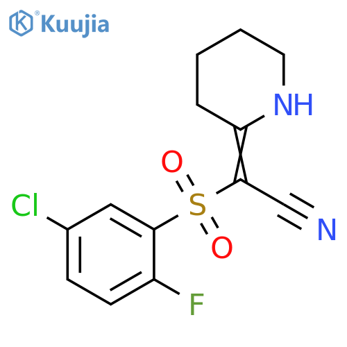 2-(5-chloro-2-fluorobenzenesulfonyl)-2-[(2E)-piperidin-2-ylidene]acetonitrile structure