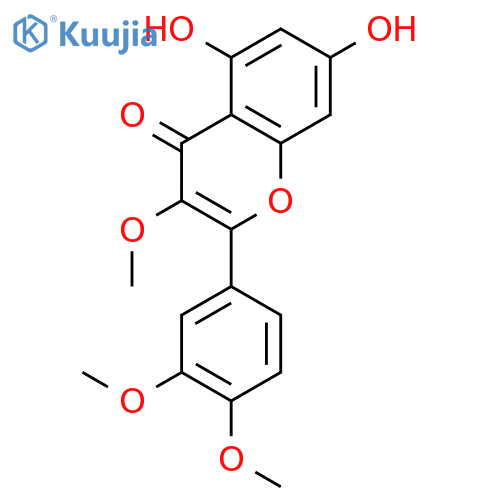 4H-1-Benzopyran-4-one,2-(3,4-dimethoxyphenyl)-5,7-dihydroxy-3-methoxy- structure