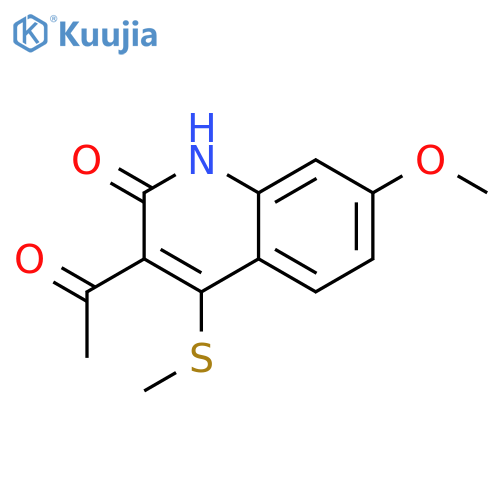 2(1H)-Quinolinone, 3-acetyl-7-methoxy-4-(methylthio)- structure