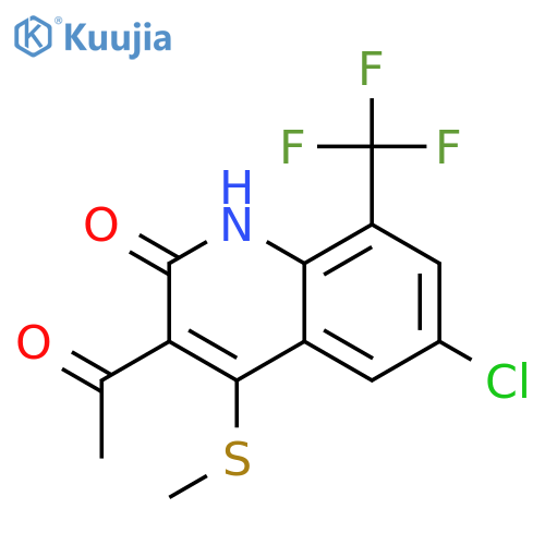 2(1H)-QUINOLINONE, 3-ACETYL-6-CHLORO-4-(METHYLTHIO)-8-(TRIFLUOROMETHYL)- structure