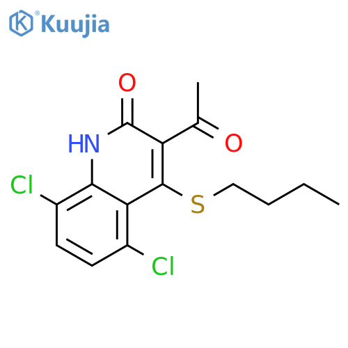2(1H)-Quinolinone, 3-acetyl-4-(butylthio)-5,8-dichloro- structure
