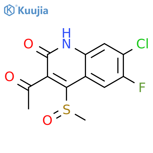 2(1H)-QUINOLINONE, 3-ACETYL-7-CHLORO-6-FLUORO-4-(METHYLSULFINYL)- structure