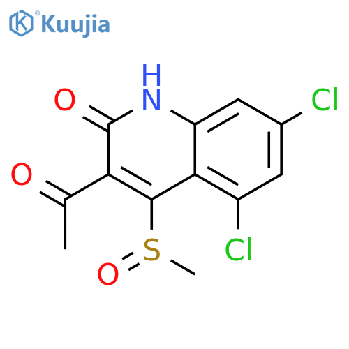 2(1H)-Quinolinone, 3-acetyl-5,7-dichloro-4-(methylsulfinyl)- structure