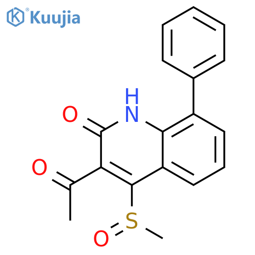 2(1H)-Quinolinone, 3-acetyl-4-(methylsulfinyl)-8-phenyl- structure