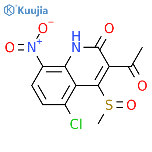 2(1H)-Quinolinone, 3-acetyl-5-chloro-4-(methylsulfinyl)-8-nitro- structure