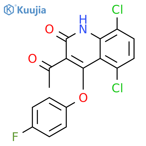 2(1H)-Quinolinone, 3-acetyl-5,8-dichloro-4-(4-fluorophenoxy)- structure