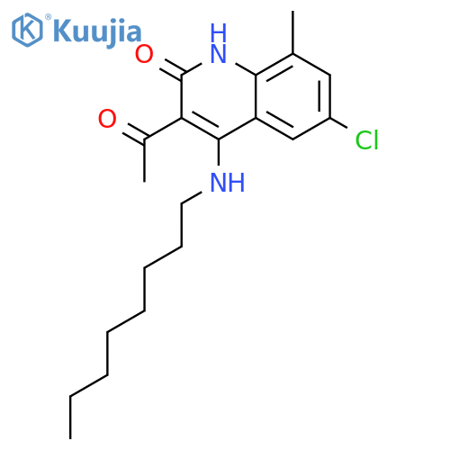2(1H)-Quinolinone, 3-acetyl-6-chloro-8-methyl-4-(octylamino)- structure