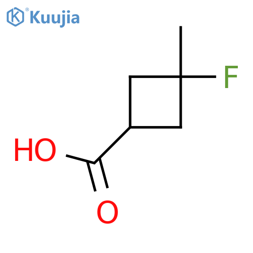 trans-3-fluoro-3-methylcyclobutane-1-carboxylic acid structure