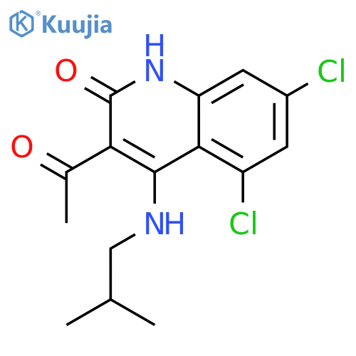 2(1H)-Quinolinone, 3-acetyl-5,7-dichloro-4-[(2-methylpropyl)amino]- structure