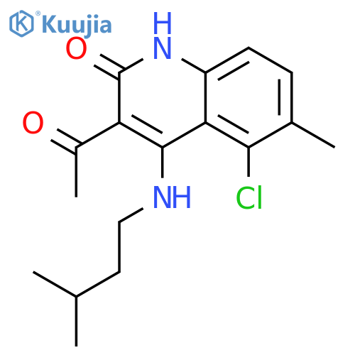 2(1H)-Quinolinone, 3-acetyl-5-chloro-6-methyl-4-[(3-methylbutyl)amino]- structure