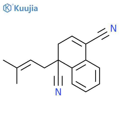 1,4-Naphthalenedicarbonitrile, 1,2-dihydro-1-(3-methyl-2-butenyl)- structure