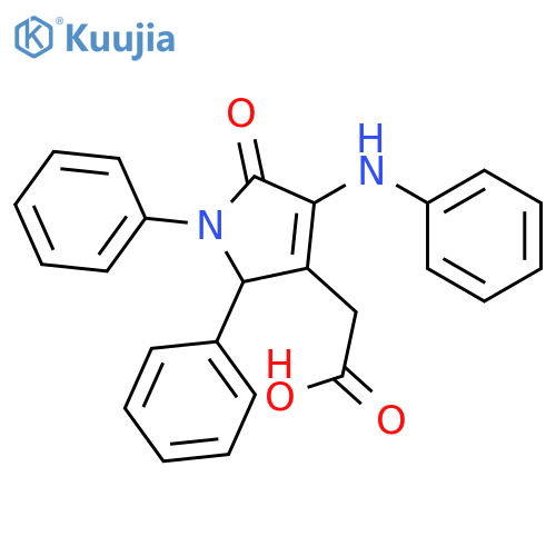 1H-Pyrrole-3-aceticacid, 2,5-dihydro-5-oxo-1,2-diphenyl-4-(phenylamino)- structure
