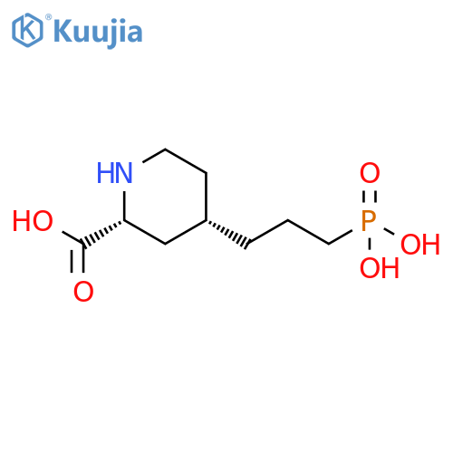 2-Piperidinecarboxylicacid, 4-(3-phosphonopropyl)-, (2R,4S)- structure