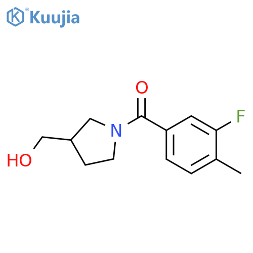 (3-fluoro-4-methylphenyl)(3-(hydroxymethyl)pyrrolidin-1-yl)methanone structure