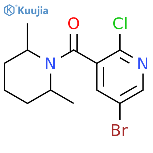 5-bromo-2-chloro-3-(2,6-dimethylpiperidine-1-carbonyl)pyridine structure