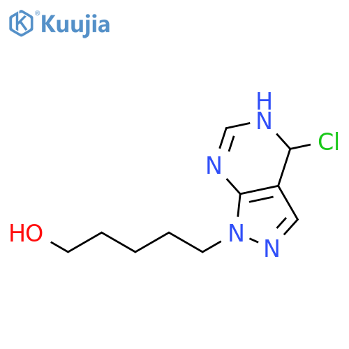 1H-Pyrazolo[3,4-d]pyrimidine-1-pentanol, 4-chloro-4,5-dihydro- structure