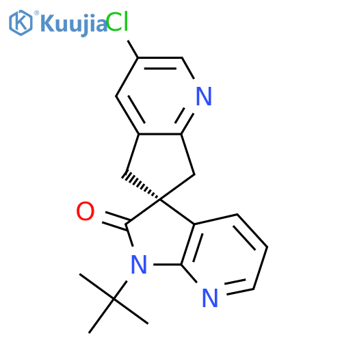 (S)-1'-(Tert-Butyl)-3-chloro-5,7-dihydrospiro[cyclopenta[b]pyridine-6,3'-pyrrolo[2,3-b]pyridin]-2'(1'H)-one structure