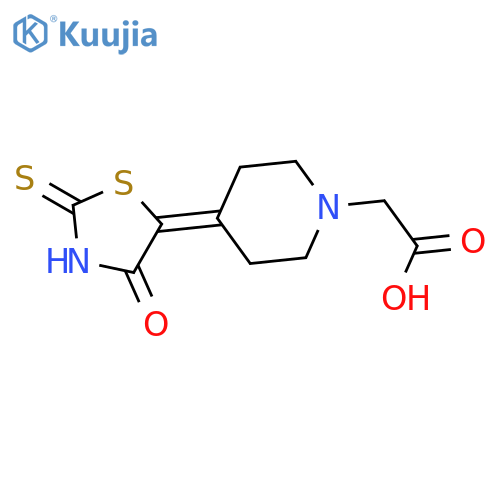1-Piperidineacetic acid, 4-(4-oxo-2-thioxo-5-thiazolidinylidene)- structure