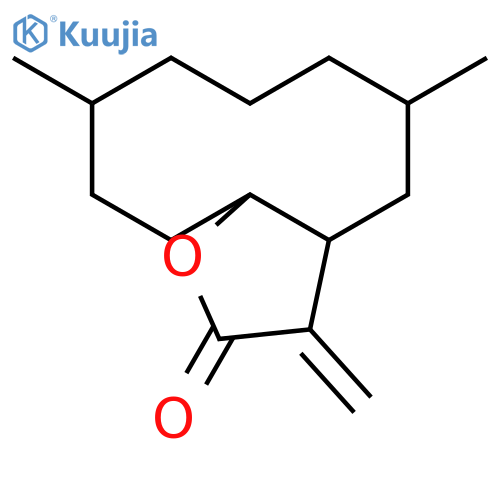 Cyclodeca[b]furan-2(3H)-one, decahydro-5,9-dimethyl-3-methylene- structure