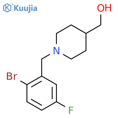 (1-(2-Bromo-5-fluorobenzyl)piperidin-4-yl)methanol structure