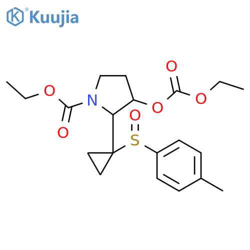 1-Pyrrolidinecarboxylicacid, 3-[(ethoxycarbonyl)oxy]-2-[1-[(4-methylphenyl)sulfinyl]cyclopropyl]-,ethyl ester, [2R-[2a(R*),3b]]- (9CI) structure