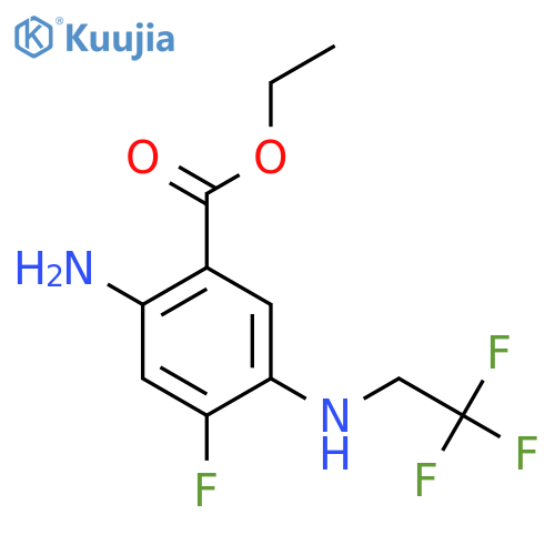 ethyl 2-amino-4-fluoro-5-(2,2,2-trifluoroethyl)aminobenzoate structure