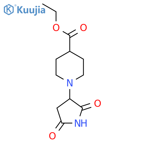 Ethyl 1-(2,5-dioxopyrrolidin-3-yl)piperidine-4-carboxylate structure