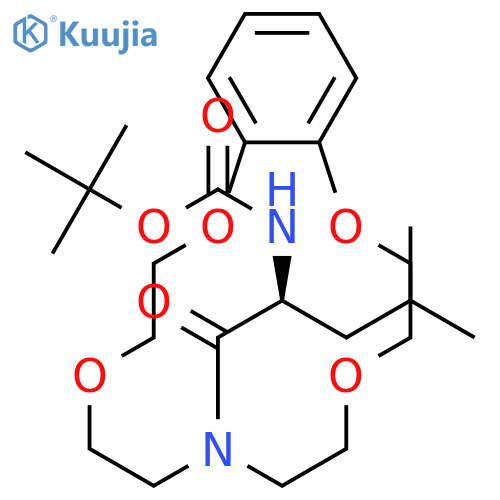 Carbamic acid,[3-methyl-1-[(2,3,5,6,8,9,11,12-octahydro-7H-1,4,10,13,7-benzotetraoxaazacyclopentadecin-7-yl)carbonyl]butyl]-,1,1-dimethylethyl ester, (S)- (9CI) structure