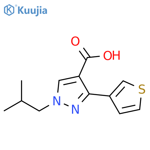 1-isobutyl-3-(thiophen-3-yl)-1H-pyrazole-4-carboxylic acid structure