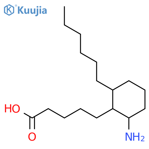 Cyclohexanepentanoic acid, 2-amino-6-hexyl- structure