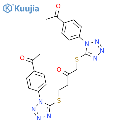 2-BUTANONE, 1,4-BIS[[1-(4-ACETYLPHENYL)-1H-TETRAZOL-5-YL]THIO]- structure