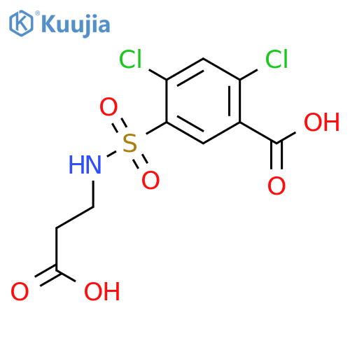Benzoic acid, 5-[[(2-carboxyethyl)amino]sulfonyl]-2,4-dichloro- structure