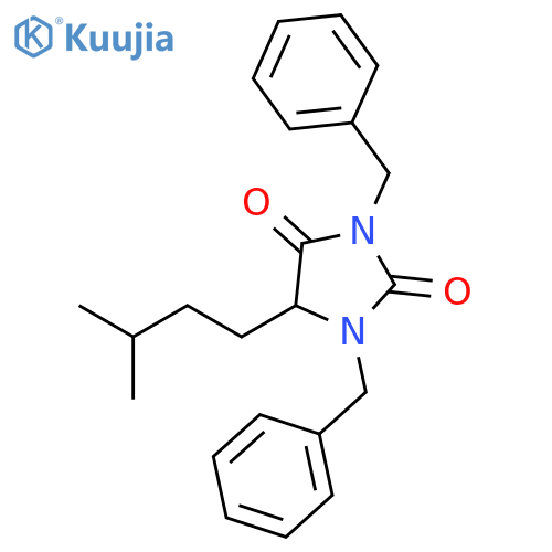 2,4-Imidazolidinedione, 5-(3-methylbutyl)-1,3-bis(phenylmethyl)- structure