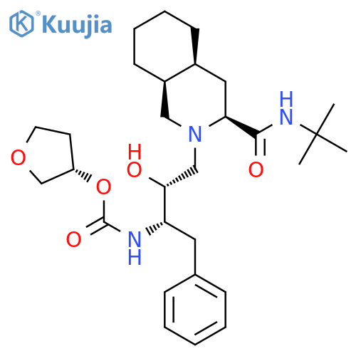 Carbamic acid,[(1S,2R)-3-[(3S,4aS,8aS)-3-[[(1,1-dimethylethyl)amino]carbonyl]octahydro-2(1H)-isoquinolinyl]-2-hydroxy-1-(phenylmethyl)propyl]-,(3S)-tetrahydro-3-furanyl ester (9CI) structure