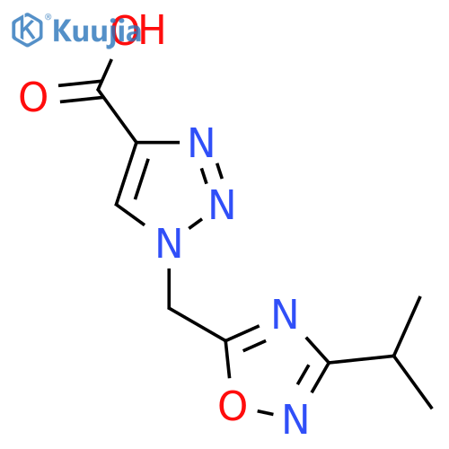 1-{[3-(Propan-2-yl)-1,2,4-oxadiazol-5-yl]methyl}-1H-1,2,3-triazole-4-carboxylic acid structure