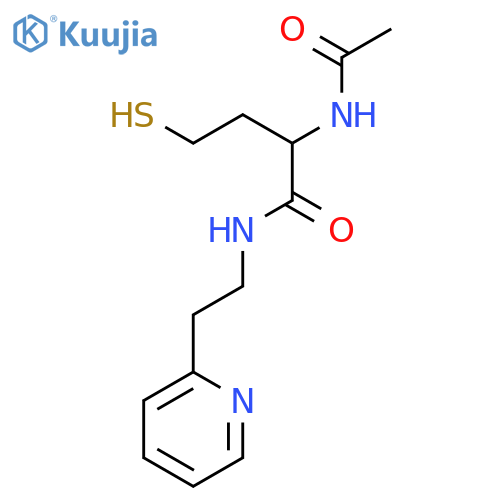 Butanamide, 2-(acetylamino)-4-mercapto-N-[2-(2-pyridinyl)ethyl]- structure