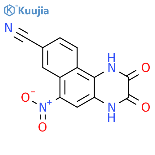 Benzo[f]quinoxaline-8-carbonitrile, 1,2,3,4-tetrahydro-6-nitro-2,3-dioxo- structure