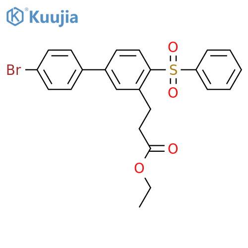 [1,1'-Biphenyl]-3-propanoic acid, 4'-bromo-4-(phenylsulfonyl)-, ethyl ester structure