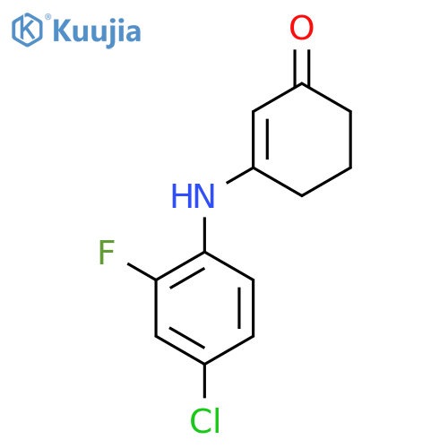 2-Cyclohexen-1-one, 3-[(4-chloro-2-fluorophenyl)amino]- structure