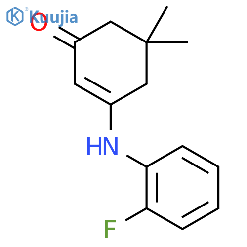 3-(2-Fluorophenyl)amino-5,5-dimethylcyclohex-2-en-1-one structure