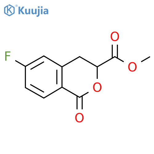 1-Oxo-6-fluoro-3,4-dihydro-1H-2-benzopyran-3-carboxylic acid methyl ester structure